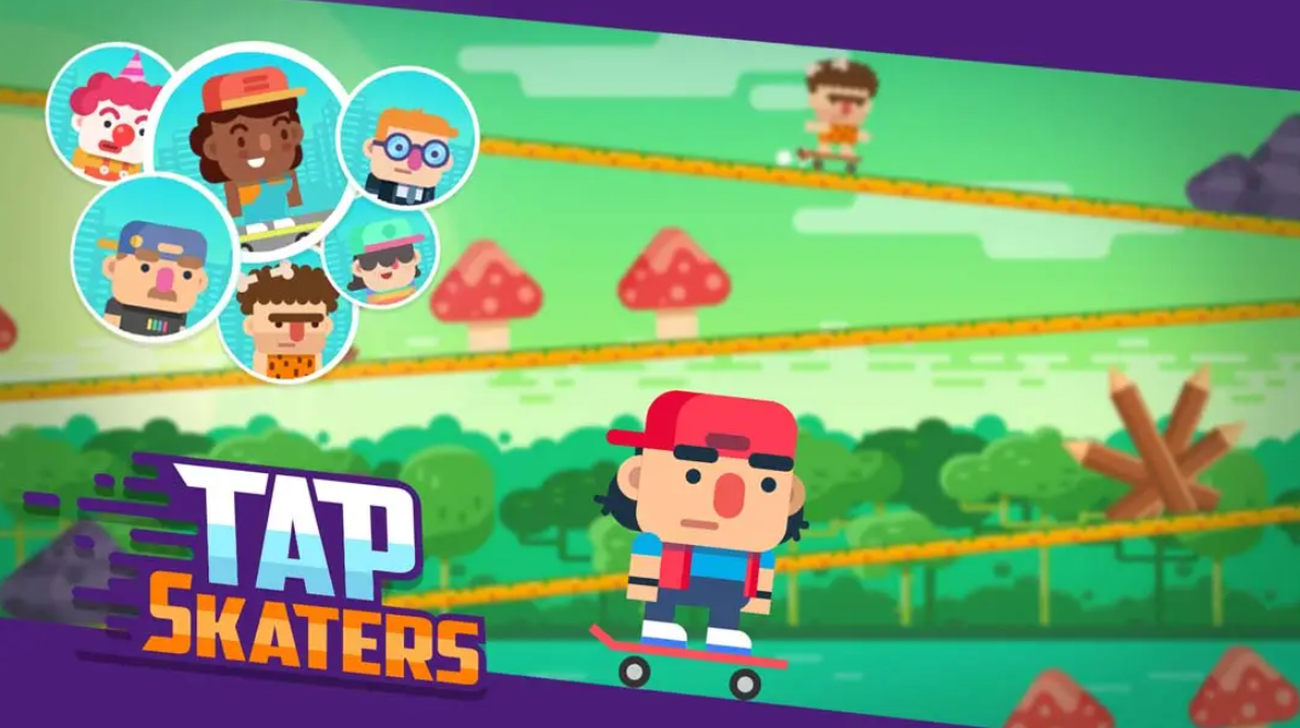 速降滑板比赛游戏 Tap Skaters_0